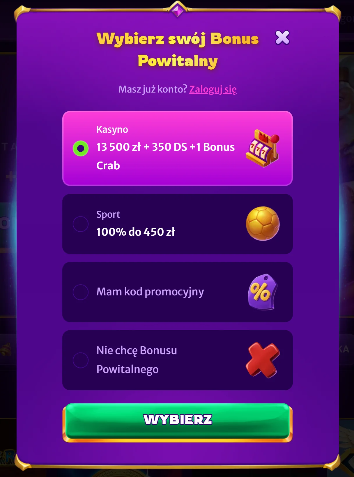 Midarion Casino Rejestracja Krok 2