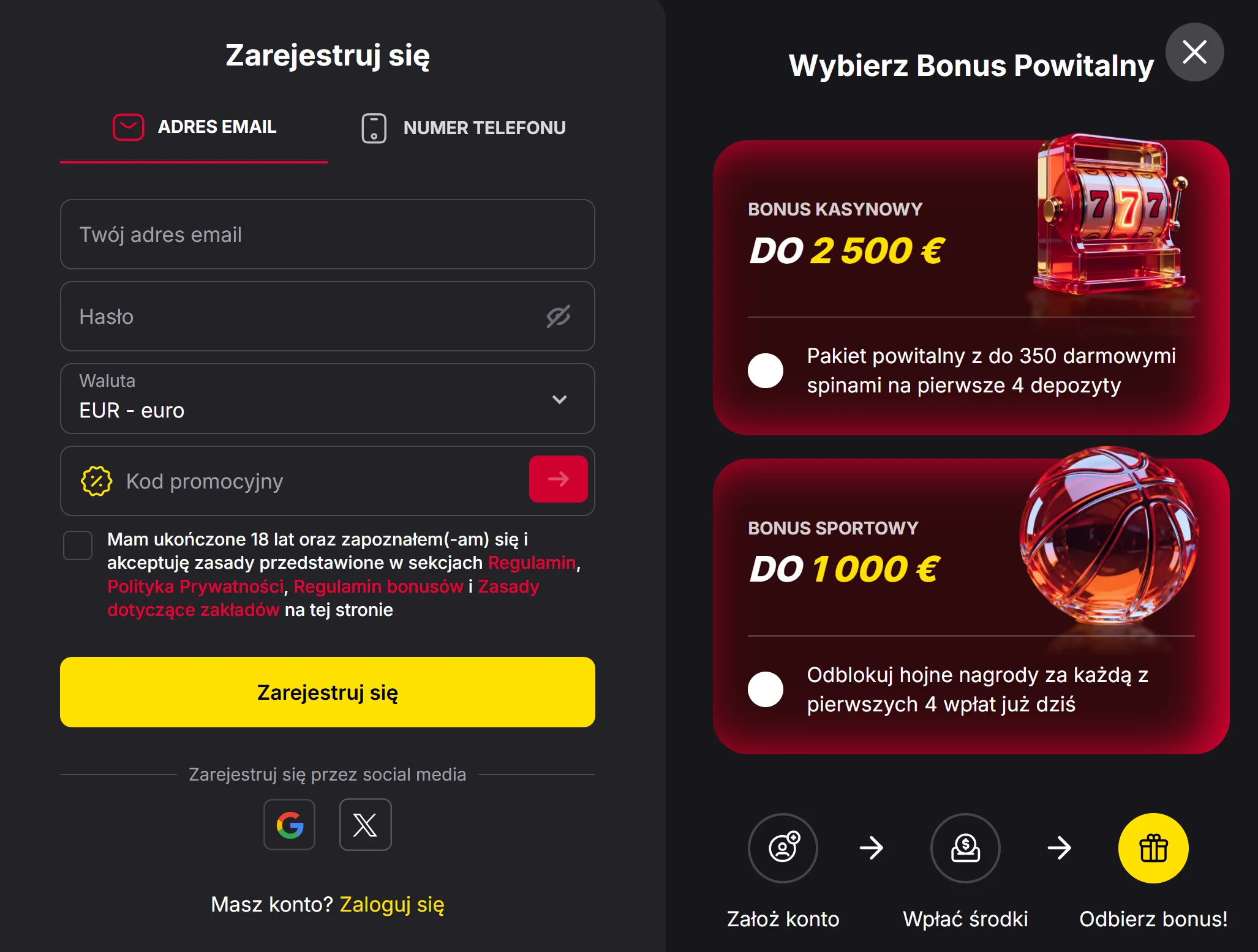Fiery Play kod promocyjny krok 3
