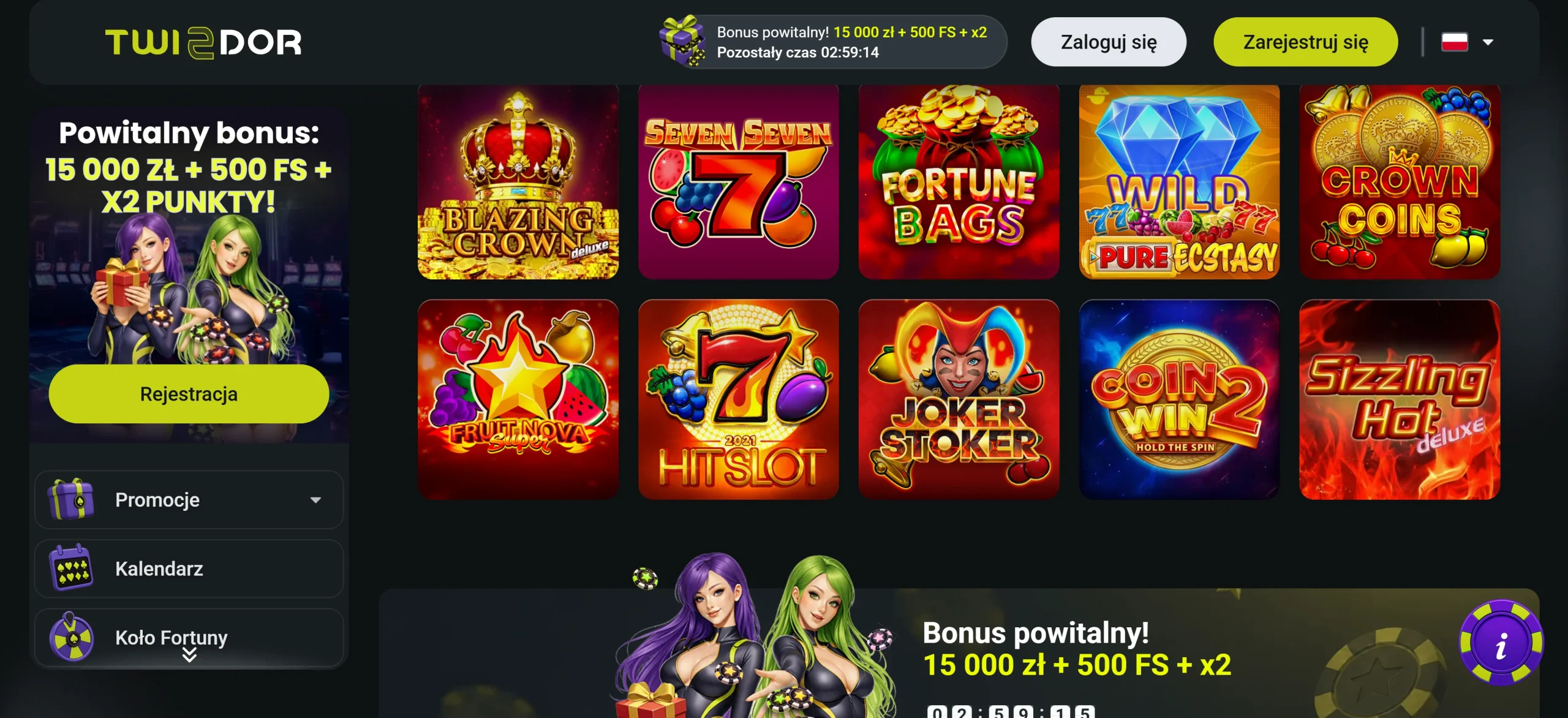Twindor Casino main page