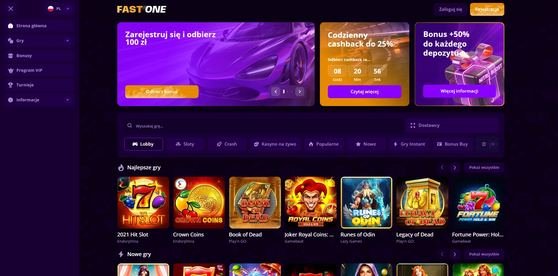 Fast One main page