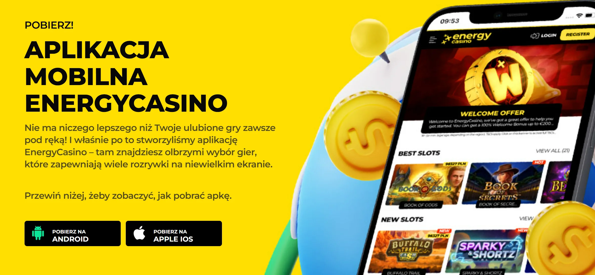 Energy Casino aplikacja mobilna