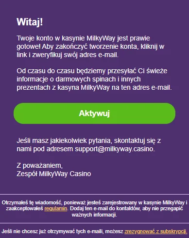 Jak odebrać bonus bez depozytu Milkyway? Krok 2