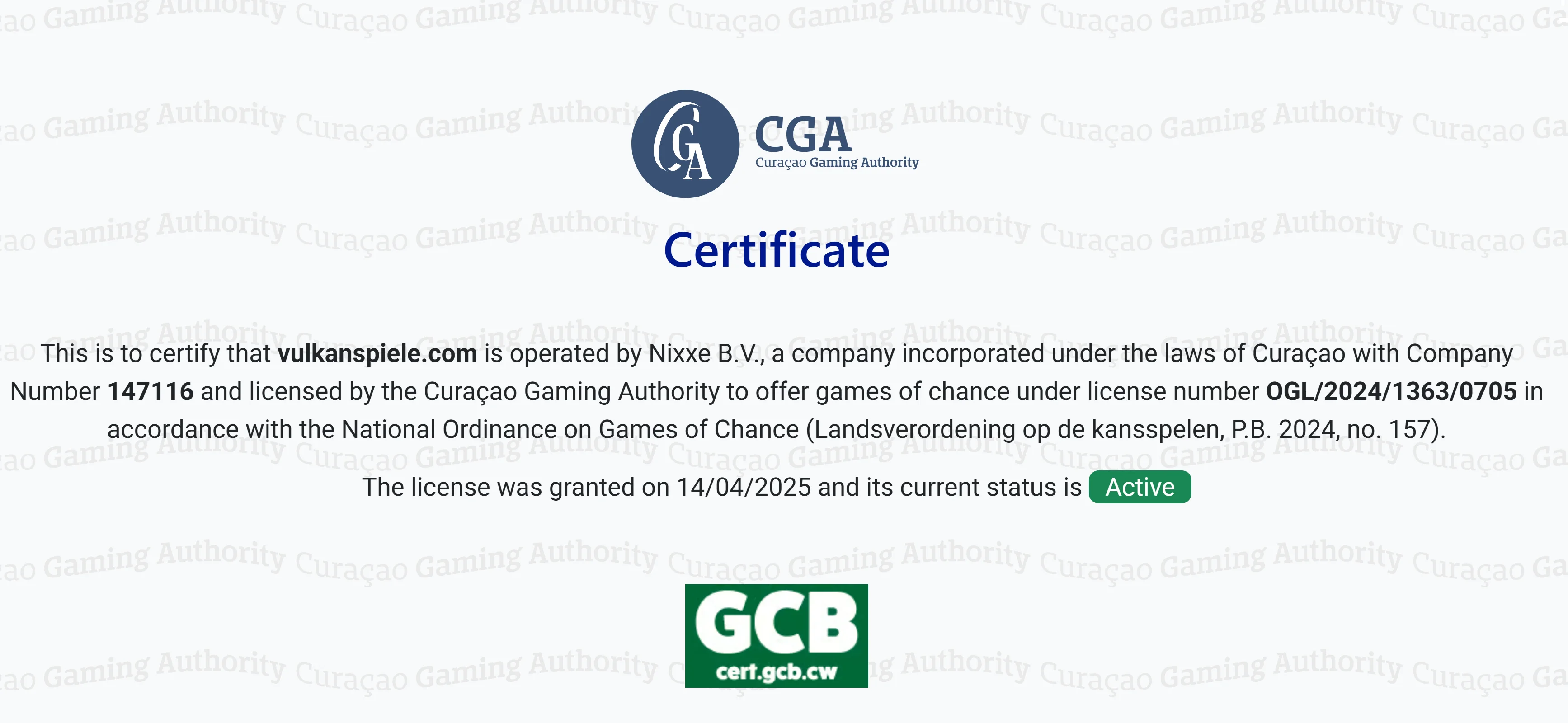 Licencja VulkanSpiele