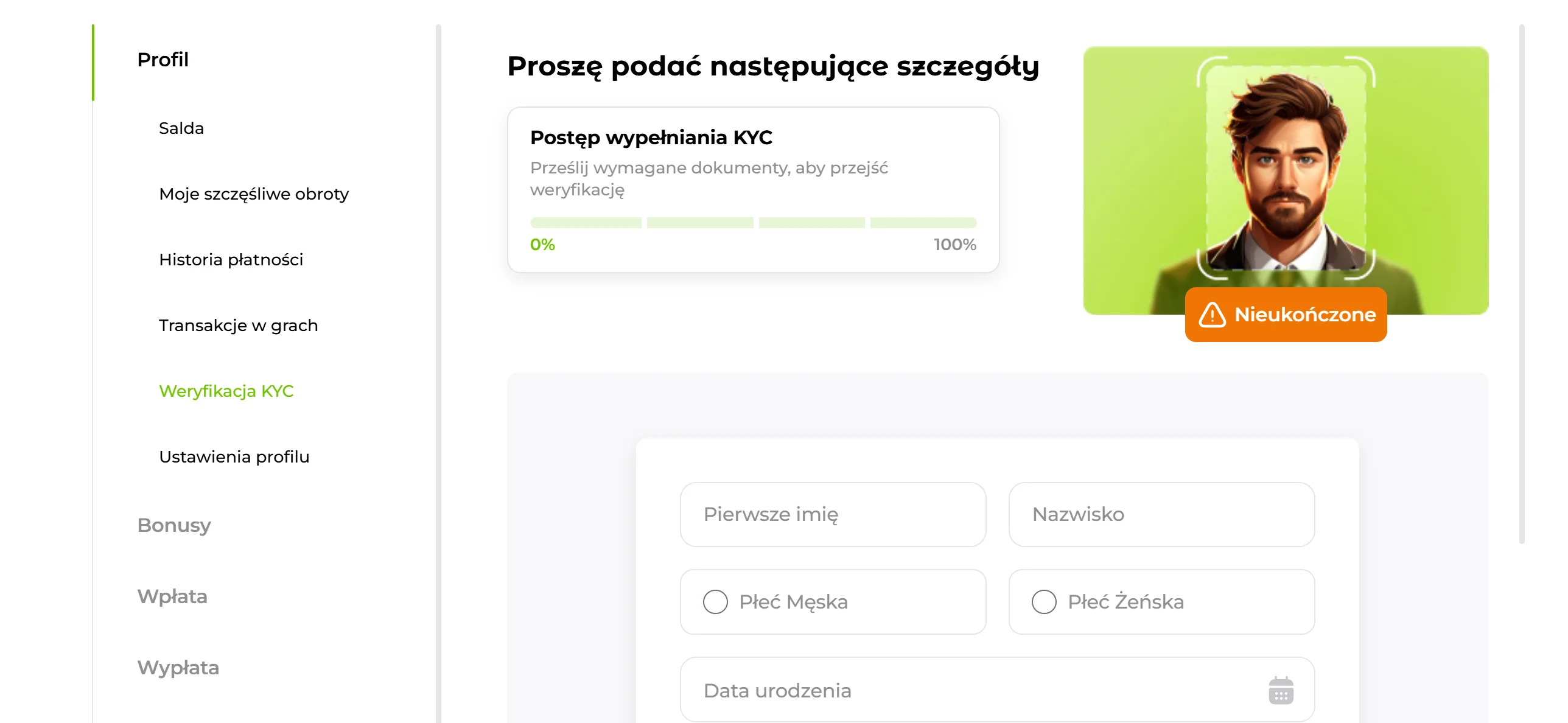 Jak odebrać bonus bez depozytu w Verde Casino? Krok 5