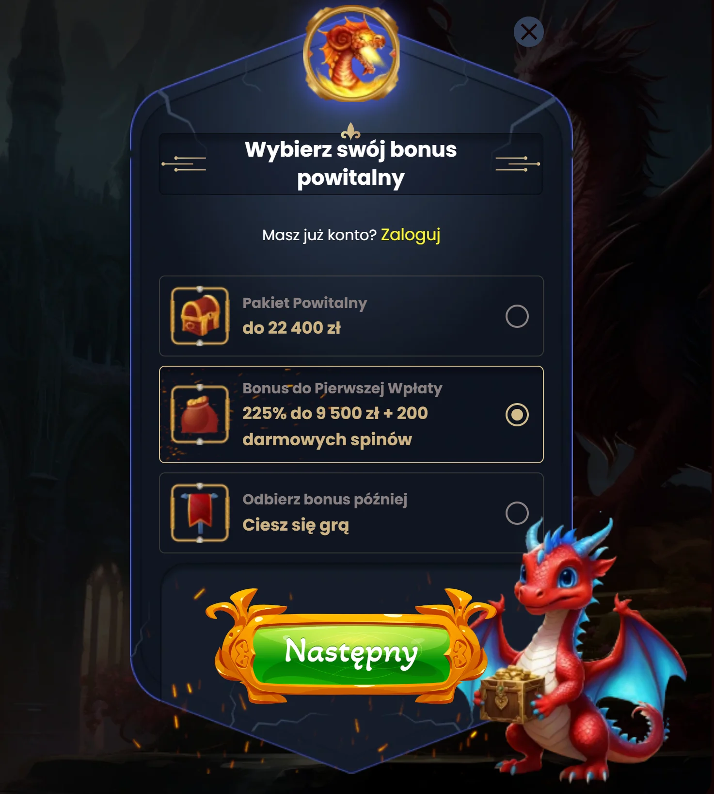 DragonSlots Casino Rejestracja Krok 2