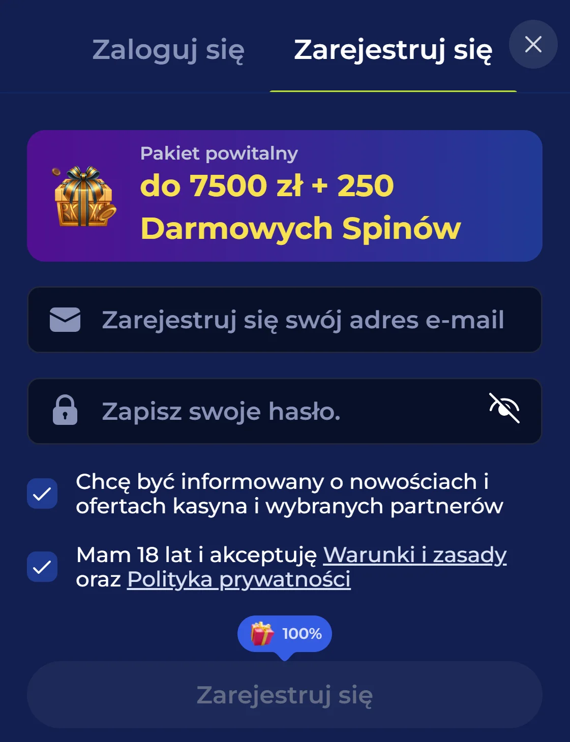 Jak Otrzymać bonus bez depozytu IvyBet Casino? Krok 1