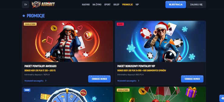 Aerobet Casino screen