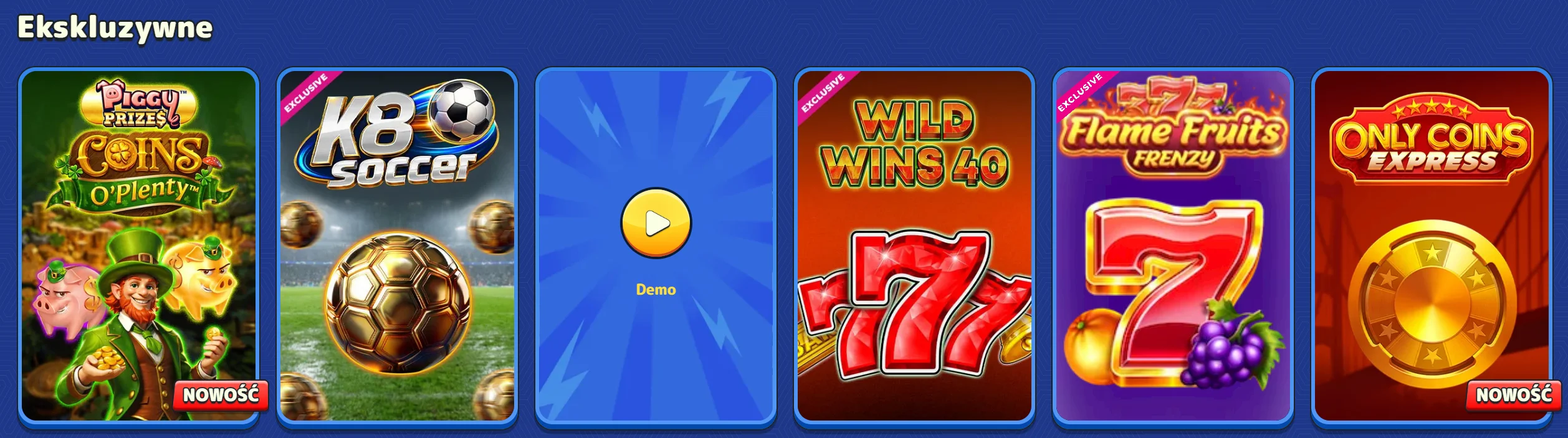 Gry ekskluzywne Pistolo Casino