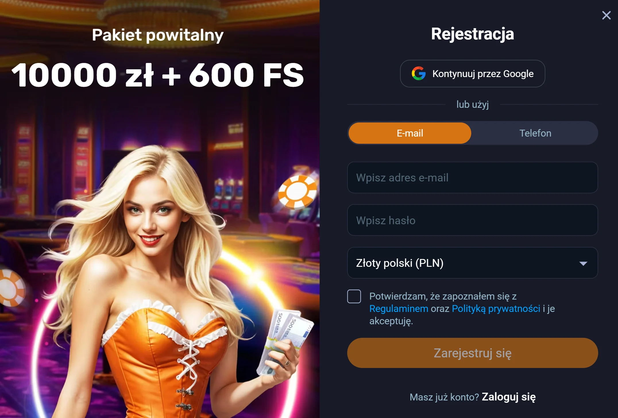 Jak otrzymać bonus bez depozytu VOX Casino? Krok 2