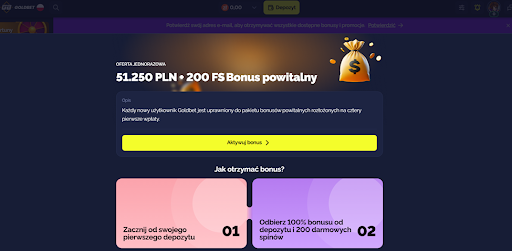Bonus powitalny Goldbet Casino
