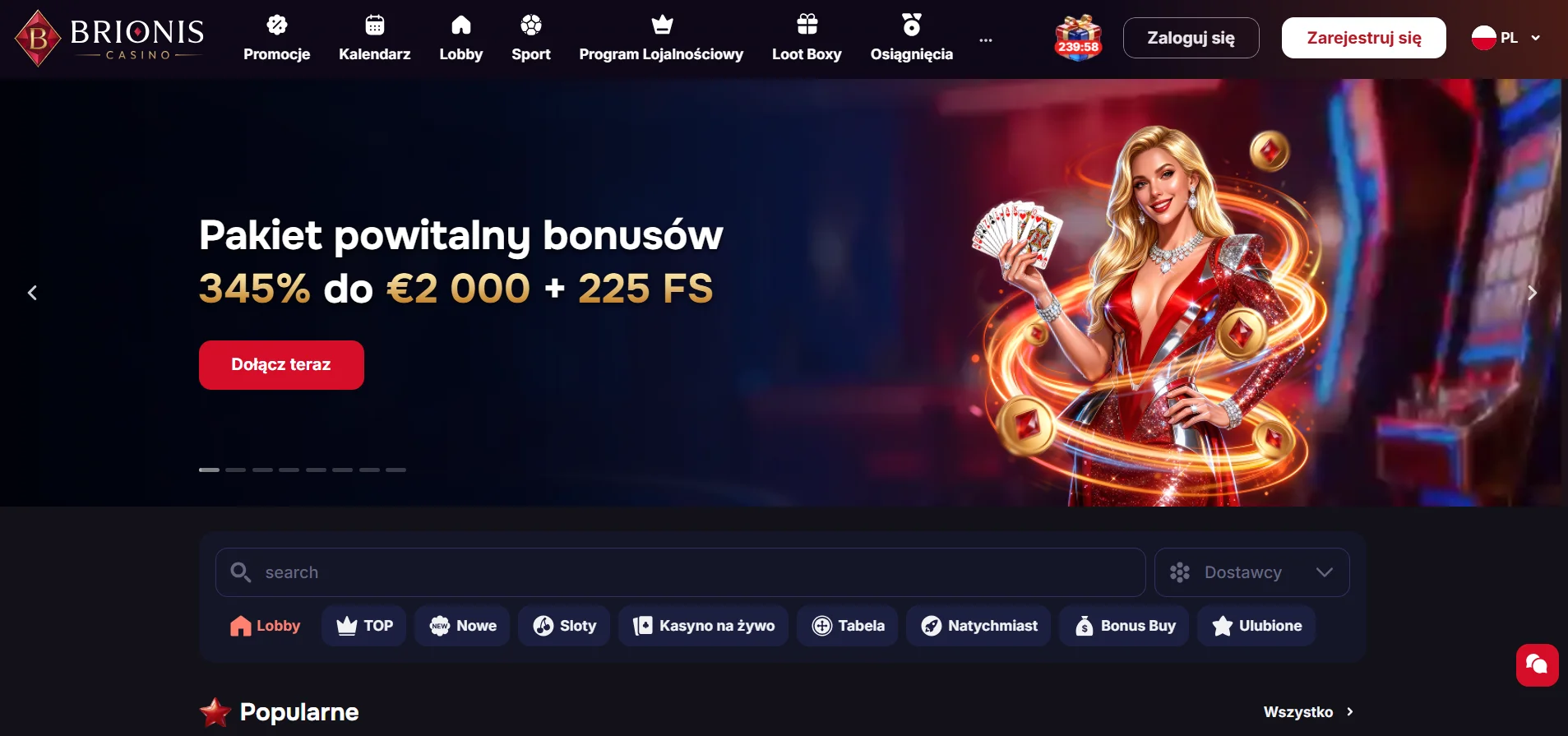 Brionis Casino Polska – kasyno online z grami i bonusami