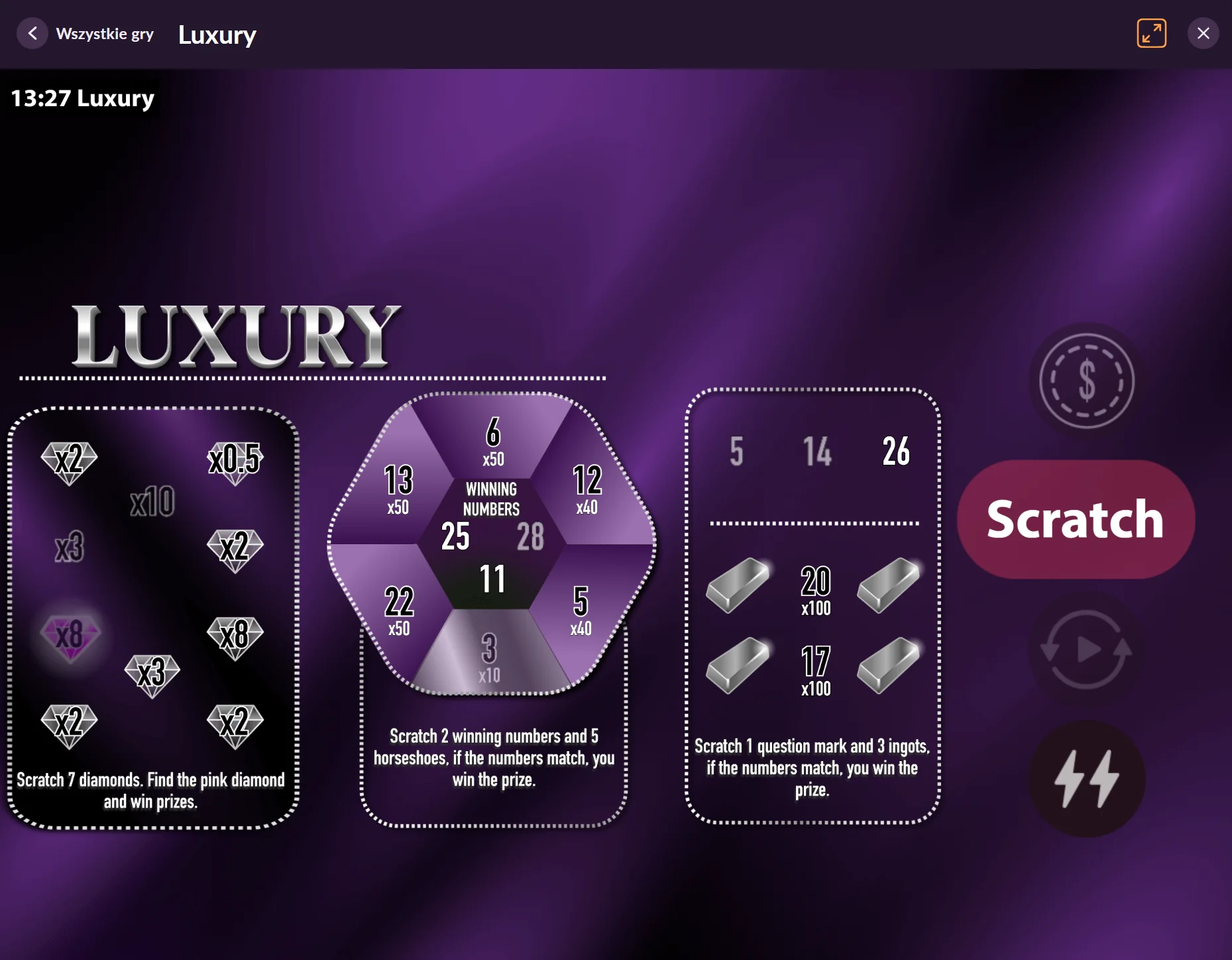 Jak grać w zdrapki online? Krok 4