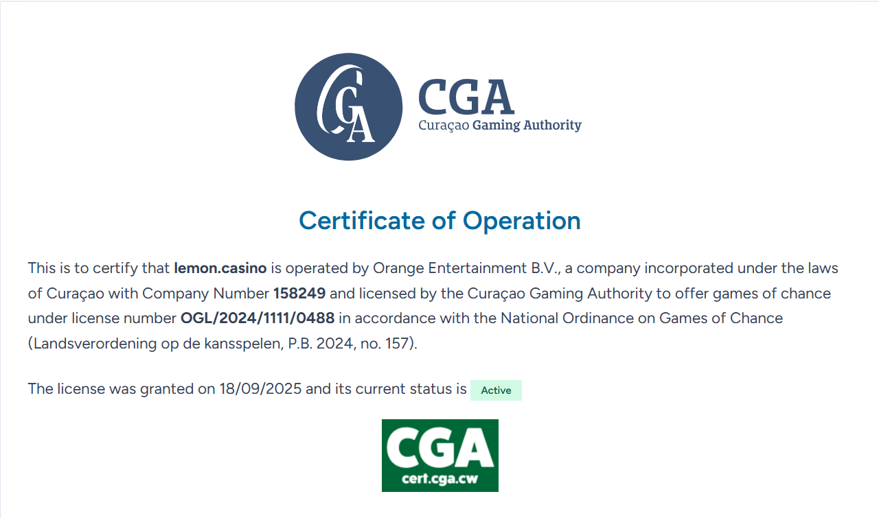 CGA Portal - Lemon Casino