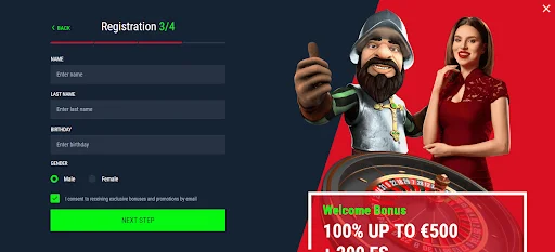 Casinado bonus bez depozytu krok 3