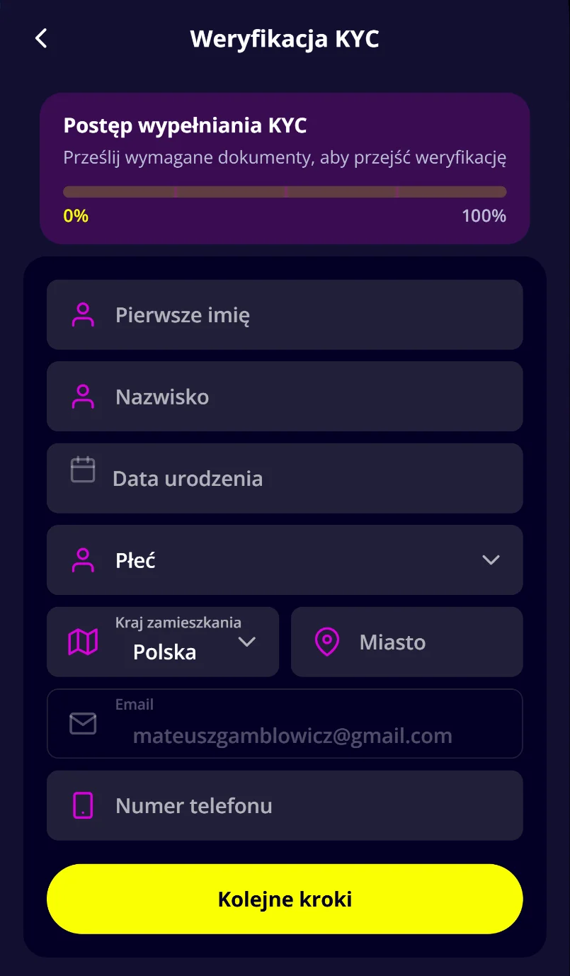 Jak odebrać bonus 100 złotych bez depozytu? Krok 2