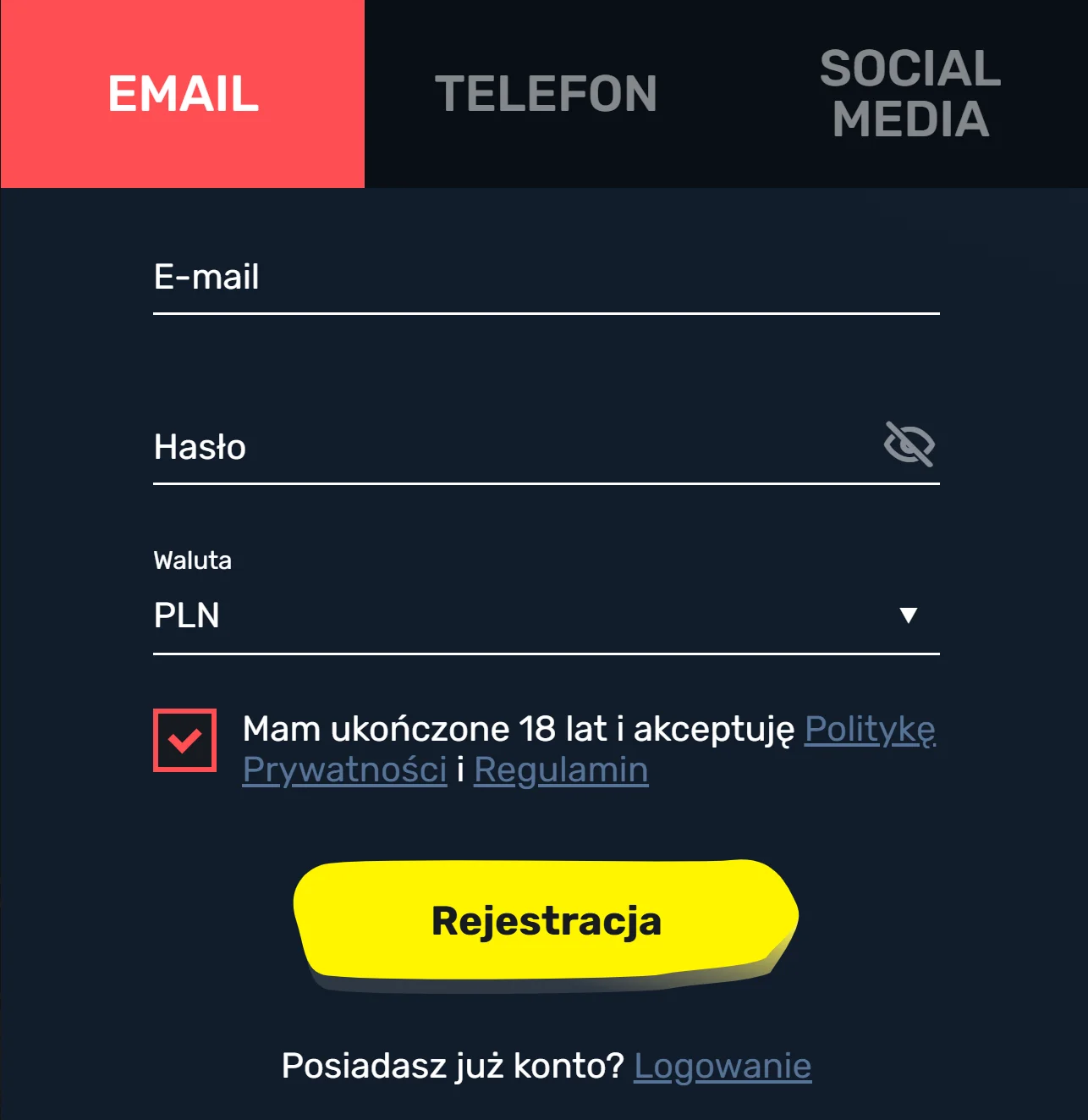 Jak otrzymać bonus bez depozytu Slottyway Casino? Krok 2