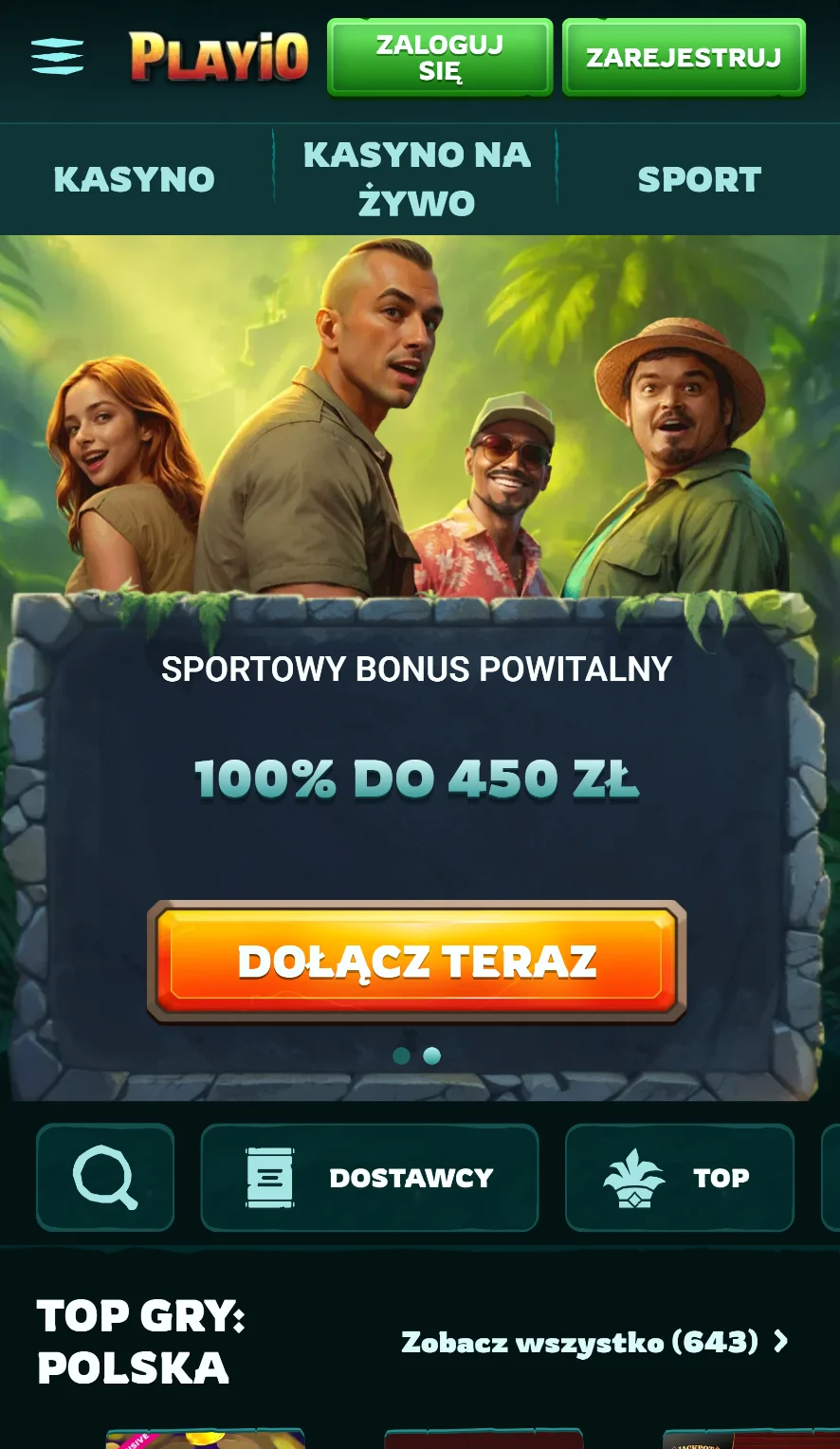 Playio Casino main page