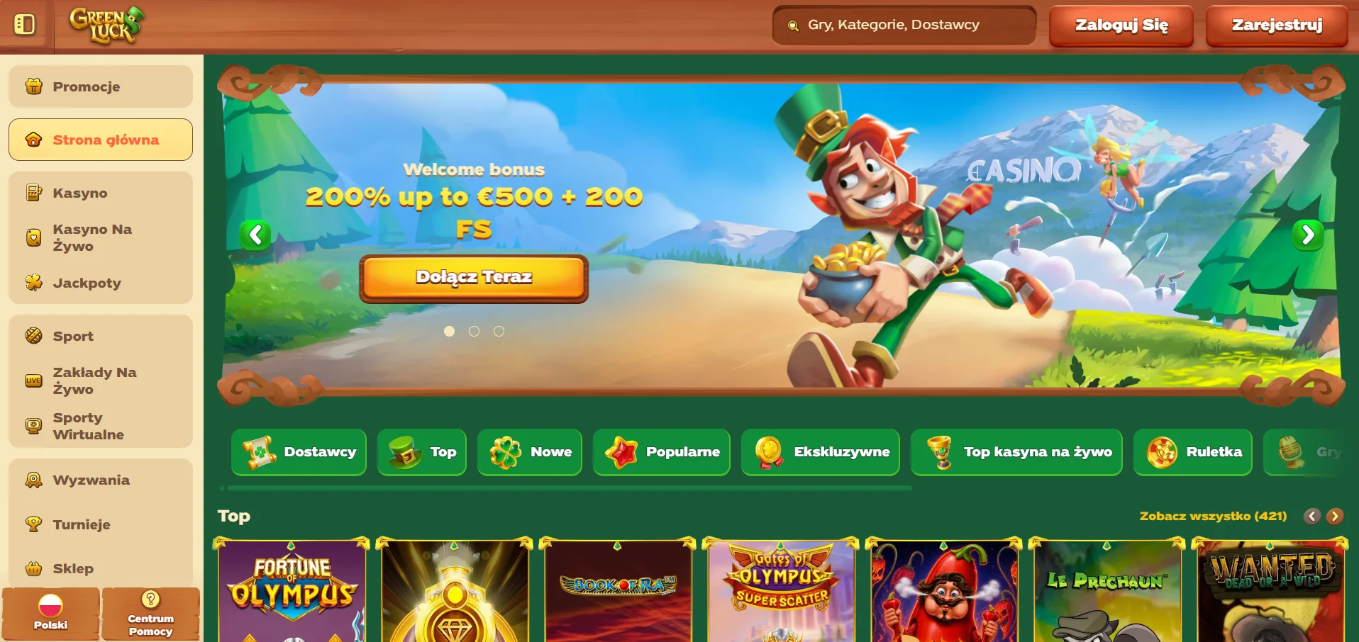 Greenluck - main page