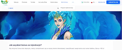 Ice Casino bonus bez depozytu krok 1