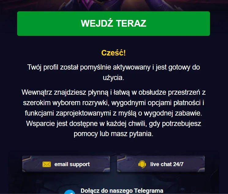 Jak otrzymać bonus bez depozytu SlotGem. Krok 3