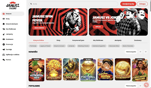 Janusz Casino rejestracji krok 1