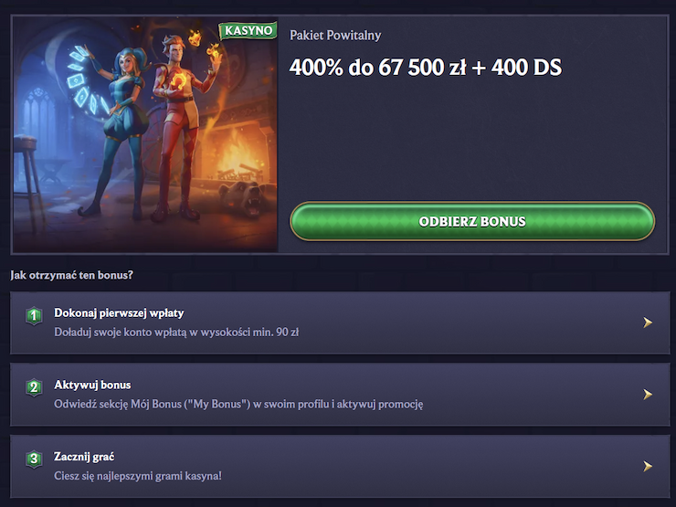 Lolajack bonus powitalny