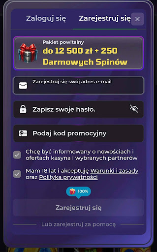 Lucky Capone Casino Rejestracja krok 2