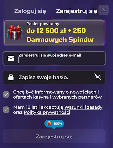 Lucky Capone Casino Rejestracja krok 2