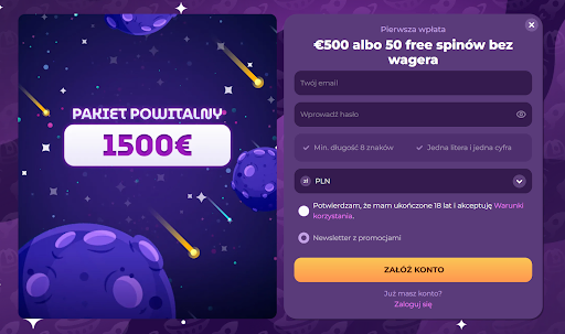 MilkyWay rejestrację 1