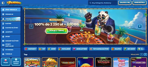 Pandido bonus bez depozytu krok 1