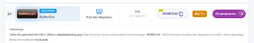 Rodeoslot casino rejestracja krok 1