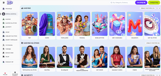 Vipsta Casino main page screen