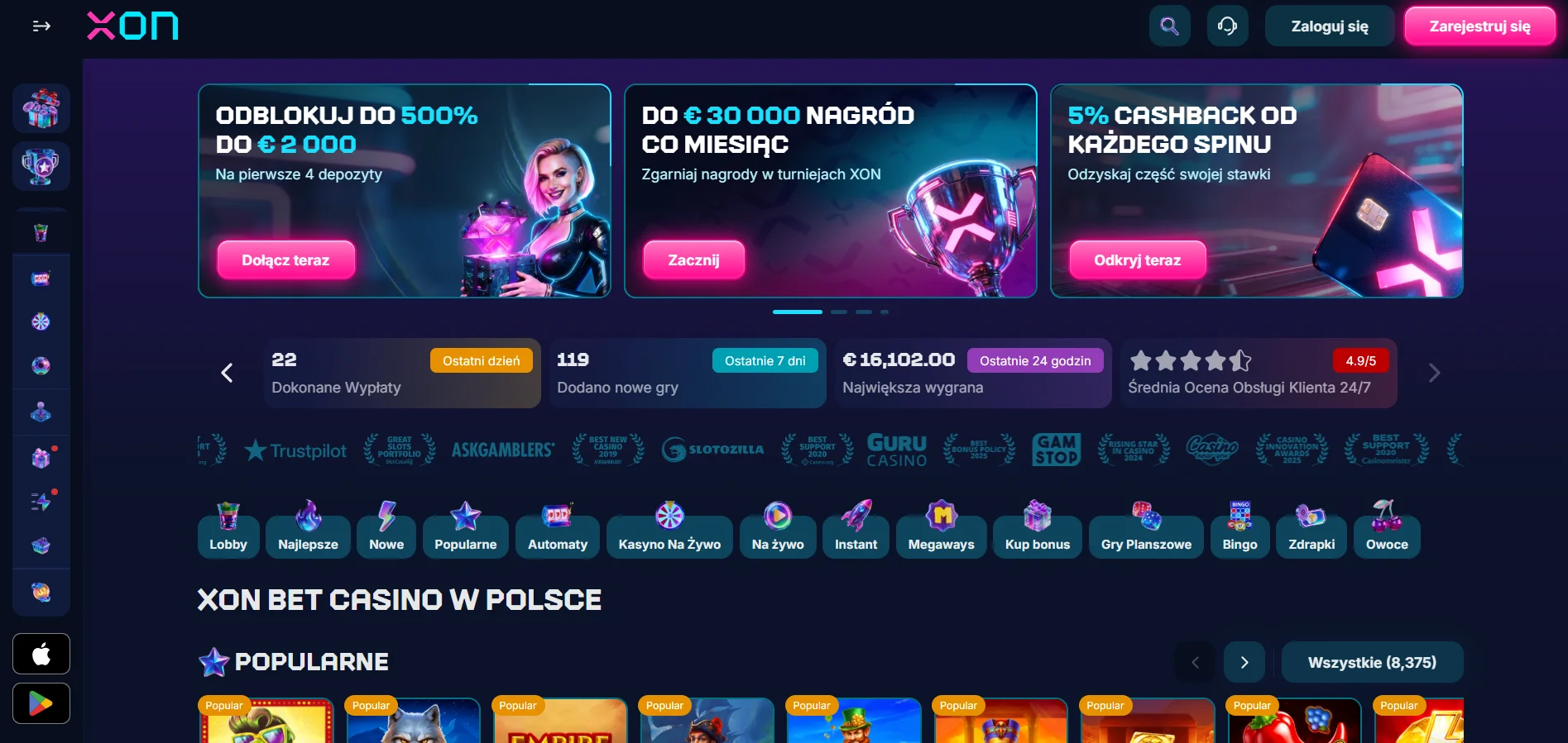 Xon.Bet - Oficjalna strona XonBet Kasyno