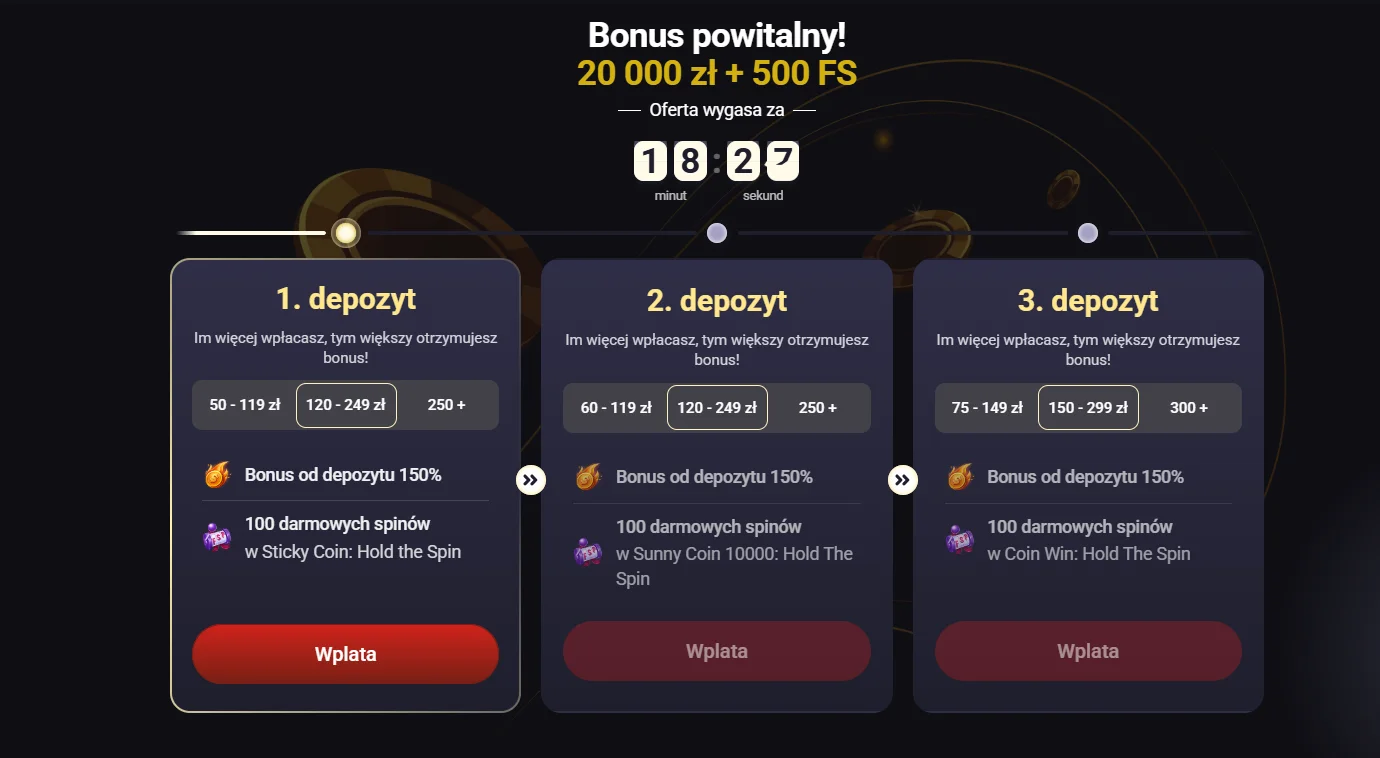 Altaris Casino Welcome bonus
