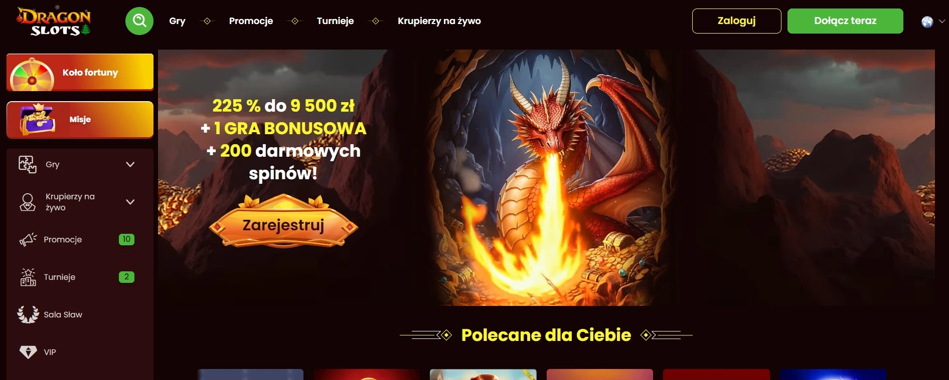 bonus bez depozytu w dragonslots