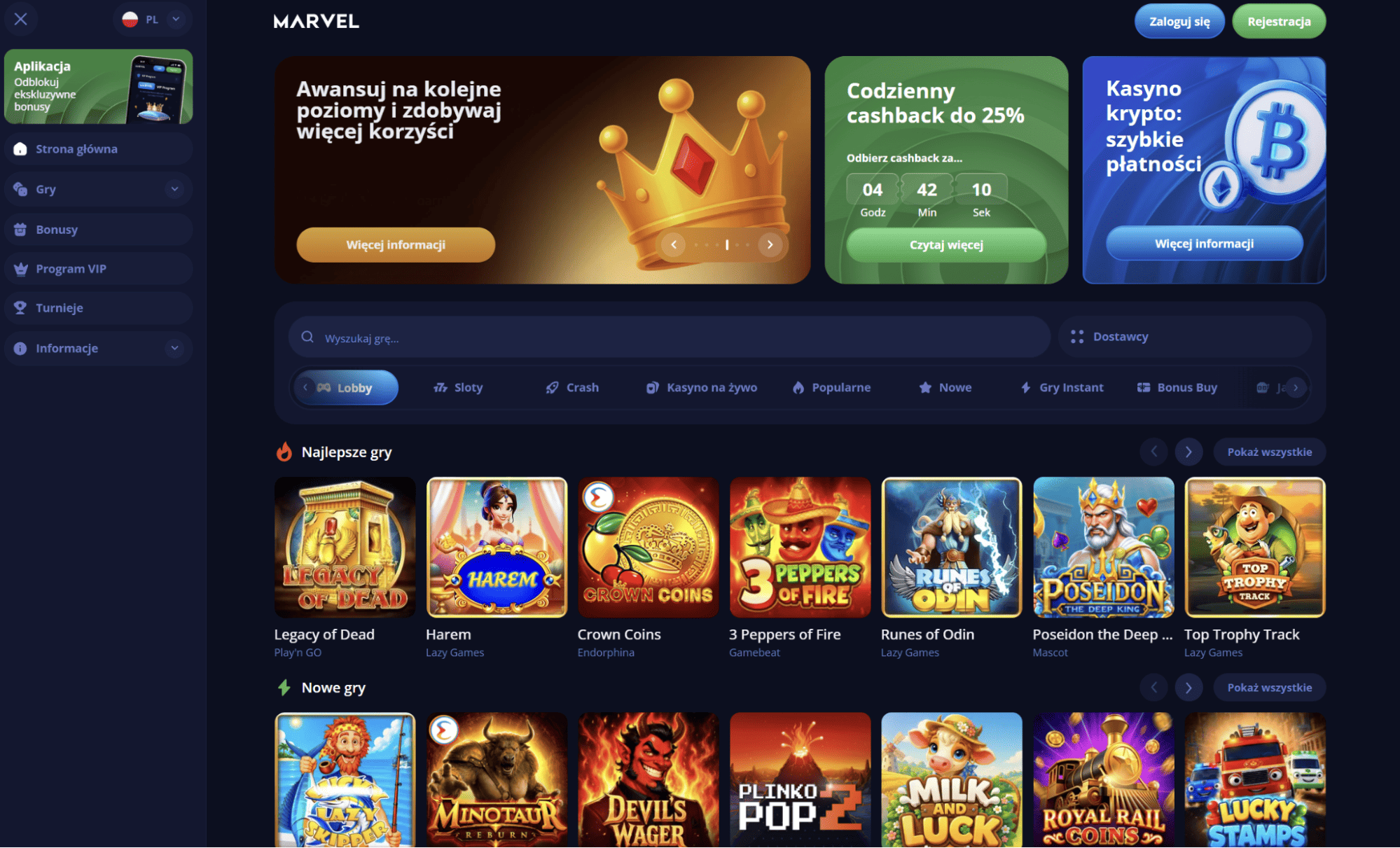 marvel casino strona glowna