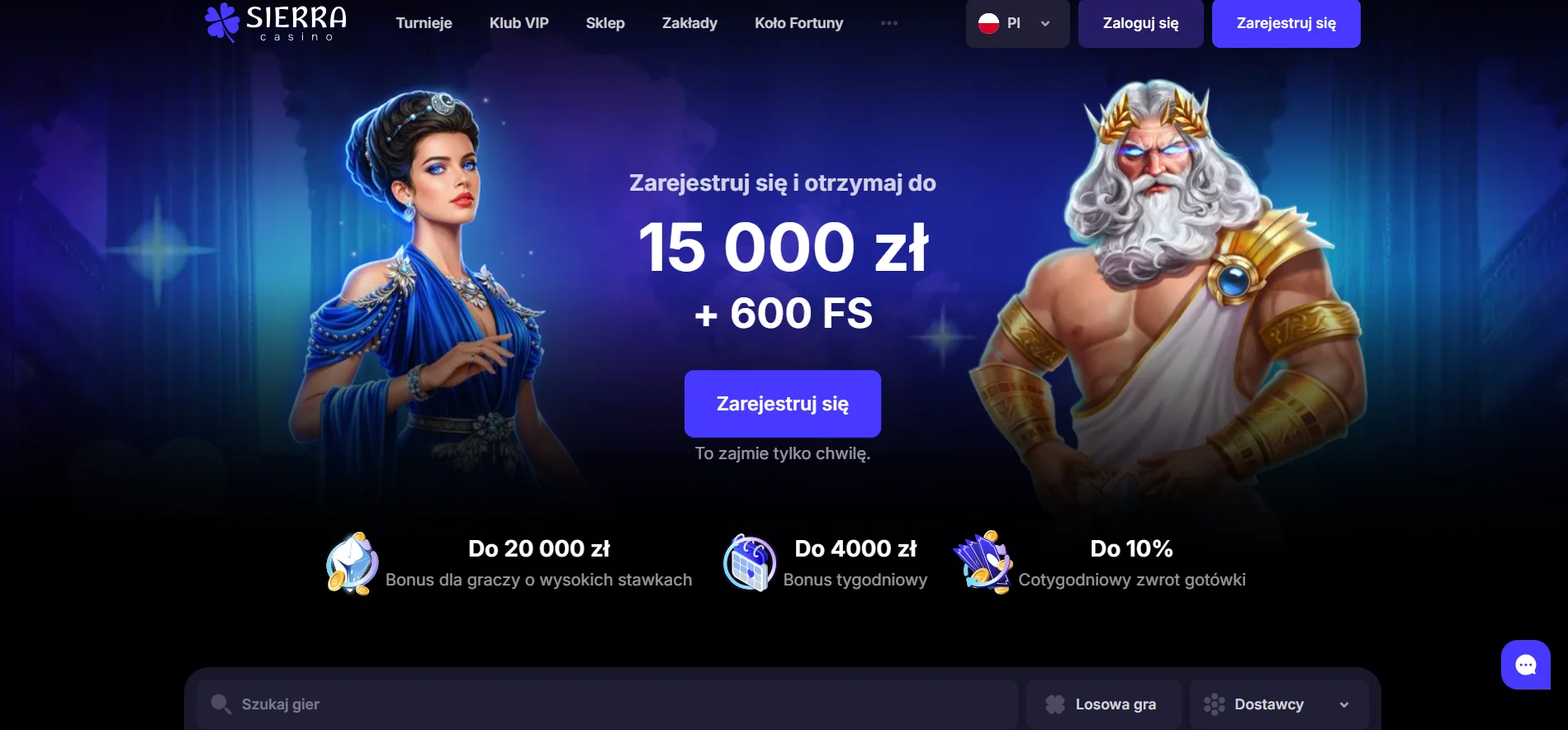 Sierra Casino Main Page