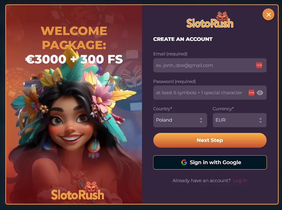 slotorush logowanie
