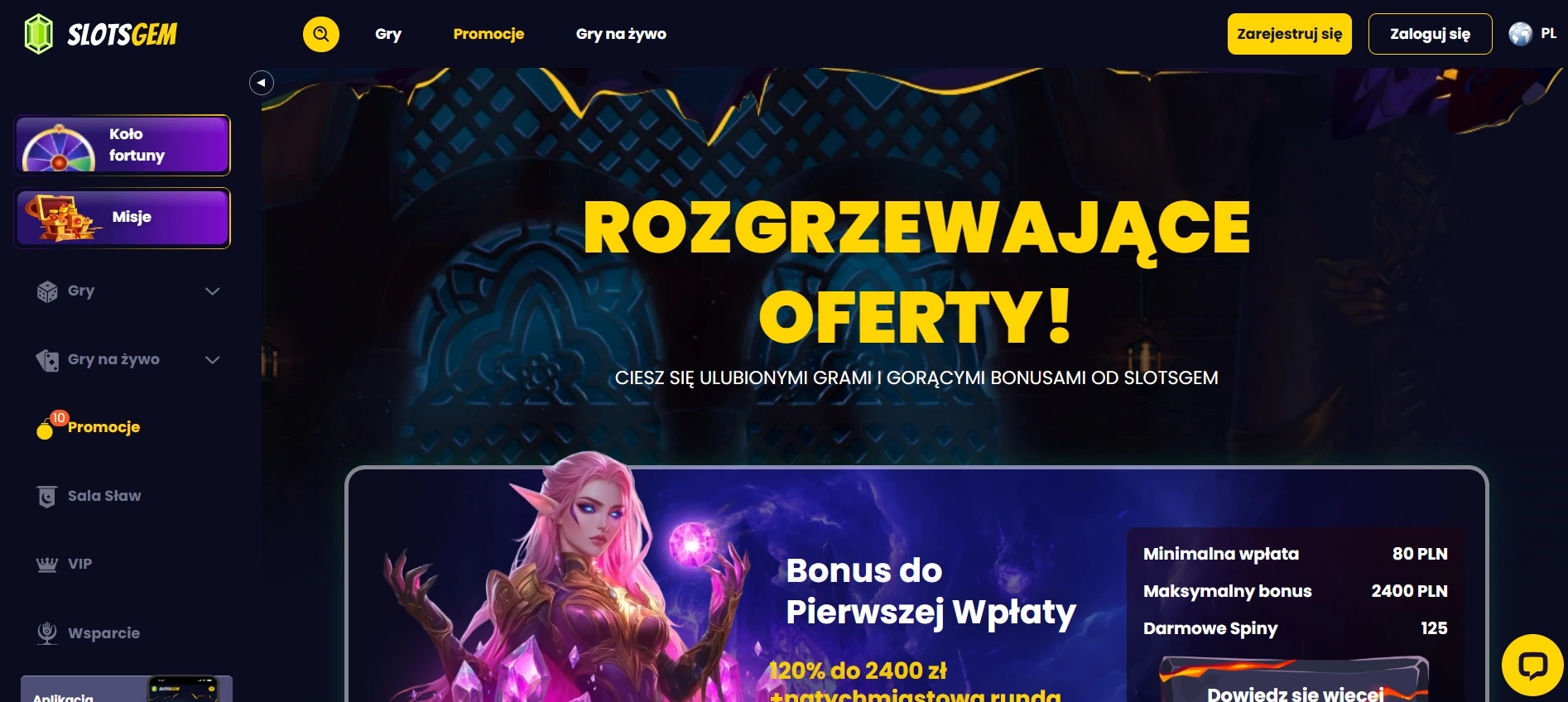 slotsgem darmowy bonus na start