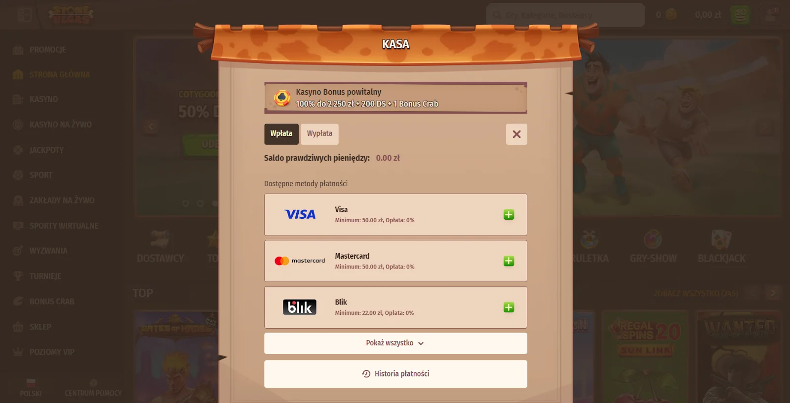 stonevegas logowanie